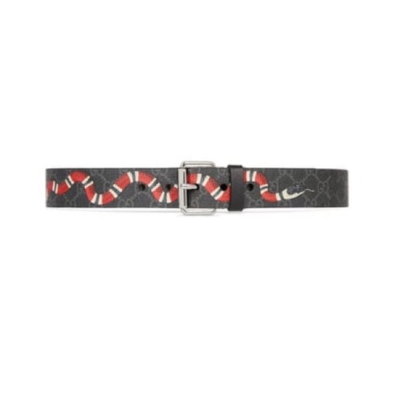 Gucci Kingsnake Print GG Belt - Picture 1 of 13